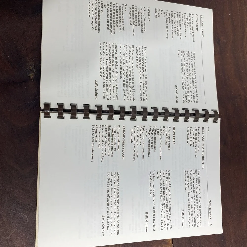 VTG Friendly Free Will Baptist Church Regional Cookbook 1982 Plastic Comb Bound